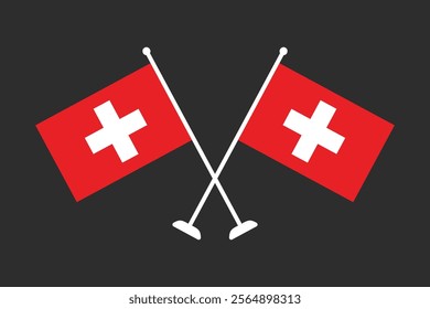 Switzerland flag, The flag of Switzerland, Flag of Switzerland national country symbol illustration Vector, Rectangle Switzerland flag illustration, Flat vector illustration
