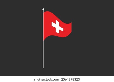 Switzerland flag, The flag of Switzerland, Flag of Switzerland national country symbol illustration Vector, Rectangle Switzerland flag illustration, Flat vector illustration
