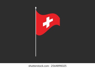 Switzerland flag, The flag of Switzerland, Flag of Switzerland national country symbol illustration Vector, Rectangle Switzerland flag illustration, Flat vector illustration
