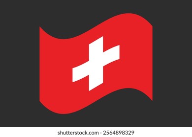 Switzerland flag, The flag of Switzerland, Flag of Switzerland national country symbol illustration Vector, Rectangle Switzerland flag illustration, Flat vector illustration
