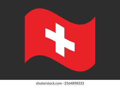 Switzerland flag, The flag of Switzerland, Flag of Switzerland national country symbol illustration Vector, Rectangle Switzerland flag illustration, Flat vector illustration
