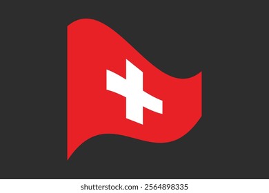 Switzerland flag, The flag of Switzerland, Flag of Switzerland national country symbol illustration Vector, Rectangle Switzerland flag illustration, Flat vector illustration
