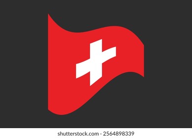 Switzerland flag, The flag of Switzerland, Flag of Switzerland national country symbol illustration Vector, Rectangle Switzerland flag illustration, Flat vector illustration
