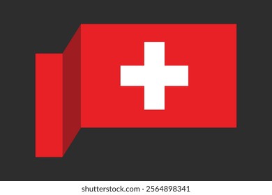 Switzerland flag, The flag of Switzerland, Flag of Switzerland national country symbol illustration Vector, Rectangle Switzerland flag illustration, Flat vector illustration
