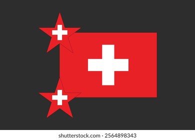 Switzerland flag, The flag of Switzerland, Flag of Switzerland national country symbol illustration Vector, Rectangle Switzerland flag illustration, Flat vector illustration
