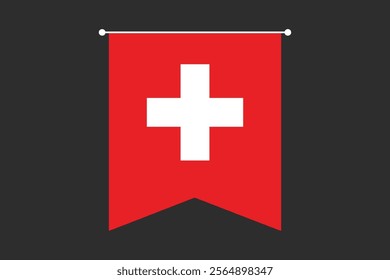 Switzerland flag, The flag of Switzerland, Flag of Switzerland national country symbol illustration Vector, Rectangle Switzerland flag illustration, Flat vector illustration
