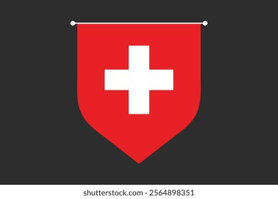 Switzerland flag, The flag of Switzerland, Flag of Switzerland national country symbol illustration Vector, Rectangle Switzerland flag illustration, Flat vector illustration
