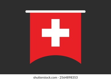 Switzerland flag, The flag of Switzerland, Flag of Switzerland national country symbol illustration Vector, Rectangle Switzerland flag illustration, Flat vector illustration
