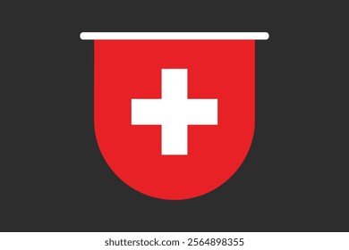 Switzerland flag, The flag of Switzerland, Flag of Switzerland national country symbol illustration Vector, Rectangle Switzerland flag illustration, Flat vector illustration
