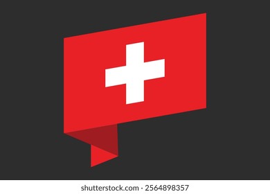 Switzerland flag, The flag of Switzerland, Flag of Switzerland national country symbol illustration Vector, Rectangle Switzerland flag illustration, Flat vector illustration
