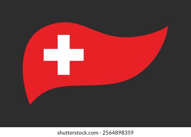 Switzerland flag, The flag of Switzerland, Flag of Switzerland national country symbol illustration Vector, Rectangle Switzerland flag illustration, Flat vector illustration
