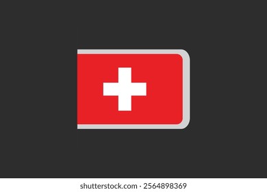 Switzerland flag, The flag of Switzerland, Flag of Switzerland national country symbol illustration Vector, Rectangle Switzerland flag illustration, Flat vector illustration
