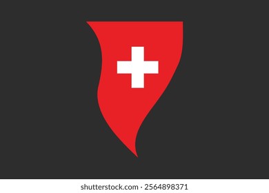 Switzerland flag, The flag of Switzerland, Flag of Switzerland national country symbol illustration Vector, Rectangle Switzerland flag illustration, Flat vector illustration
