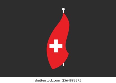 Switzerland flag, The flag of Switzerland, Flag of Switzerland national country symbol illustration Vector, Rectangle Switzerland flag illustration, Flat vector illustration
