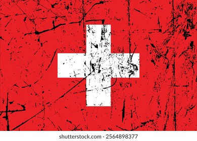 Switzerland flag, The flag of Switzerland, Flag of Switzerland national country symbol illustration Vector, Rectangle Switzerland flag illustration, Flat vector illustration
