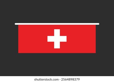 Switzerland flag, The flag of Switzerland, Flag of Switzerland national country symbol illustration Vector, Rectangle Switzerland flag illustration, Flat vector illustration
