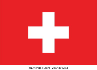 Switzerland flag, The flag of Switzerland, Flag of Switzerland national country symbol illustration Vector, Rectangle Switzerland flag illustration, Flat vector illustration
