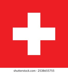 Schweiz Flagge der Schweiz Nationales Flaggendesign mit ursprünglichem Seitenverhältnis Vektorgrafik einfach zu bedienende Datei eps-Format