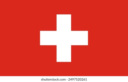 Switzerland flag national material design vector Illustration