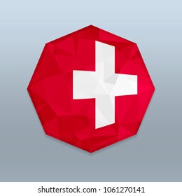Switzerland Flag with Octagone design vector 