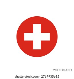 Switzerland flag with official colors and proportion correctly. Symbol Swiss national flag. Vector illustration