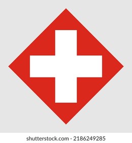 Bandera de Suiza, colores oficiales. Ilustración vectorial.