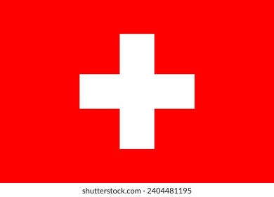 Icono oficial de la bandera de Suiza. Vector del patriotismo de suiza, símbolo geográfico, icono de la bandera de la ilustración nacional, confederación de banners de la nación