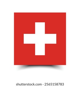 Switzerland flag official size and color standards vector illustration