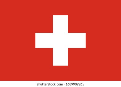 Offizieller Flaggenstaat der Schweiz. Vektorillustration EPS Illustration.