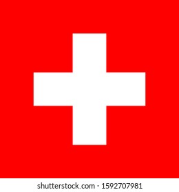 Switzerland Flag. Official flag of Switzerland. Vector illustration.