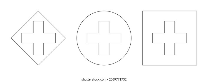 switzerland flag outline set, isolated on white background
