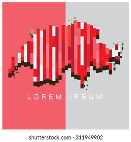Switzerland flag overlay a pixel diamond texture vector background