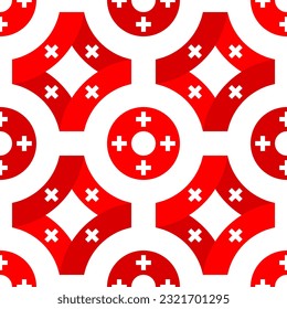 Schweiz Flaggenmuster. tracery design. plus Hintergrund. Vektorgrafik