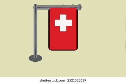 Bandera de Suiza y Vector banderín, Ilustración vectorial EPS 10.