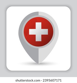 Switzerland Flag Pin Map Icon