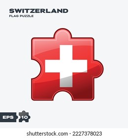 Die Schweiz fahndet Puzzleteile. Vektorgrafik einzeln auf weißem Hintergrund