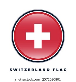 Switzerland flag round design circle vector template