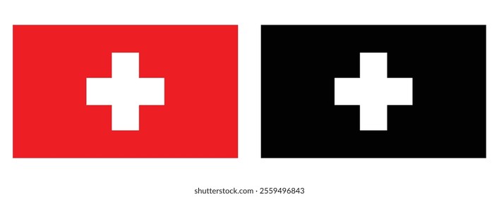 switzerland flag set vector illustration