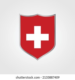 Bandera de Suiza con marco protector
