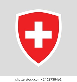 Switzerland Flag in Shield Shape Frame