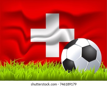 Switzerland flag and soccer ball