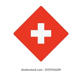 Switzerland flag square shaped. vector