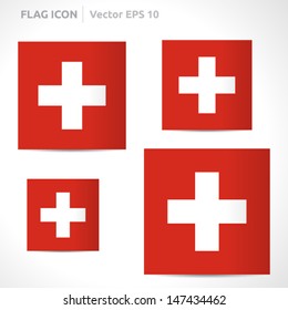 Switzerland flag template | vector symbol design | color red and white | icon set