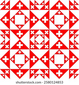 switzerland flag triangle pattern. vector illustration