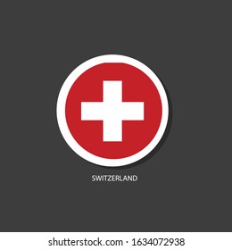 Switzerland flag Vector circle with flags.