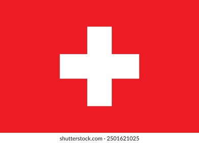 Switzerland flag vector graphic. Rectangle Swiss flag illustration. Switzerland country flag is a symbol of freedom, patriotism and independence.
