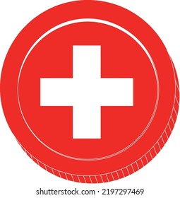 Bandera de Suiza, bandera de vector dibujada a mano, franco suizo de mano 