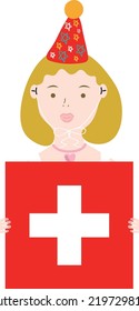 Switzerland Flag vector hand drawn flag, Swiss vector hand drawn 