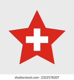 Vektorsymbole der Schweiz in Form von Herz, Stern, Kreis und Karte
