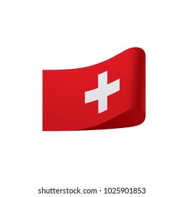 Switzerland flag, vector illustration on a white background